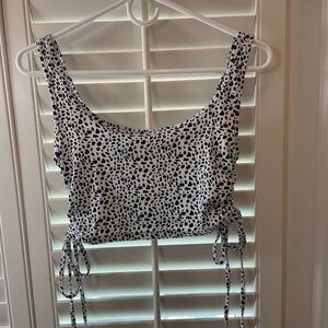 SHEIN Black and White Spotted Tank Top